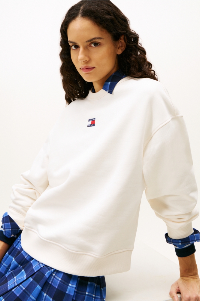 Tommy Jeans witte dames sweater | Close up