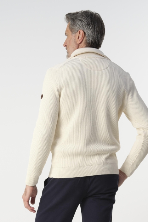 Campbell ecru heren trui | Model achteraanzicht