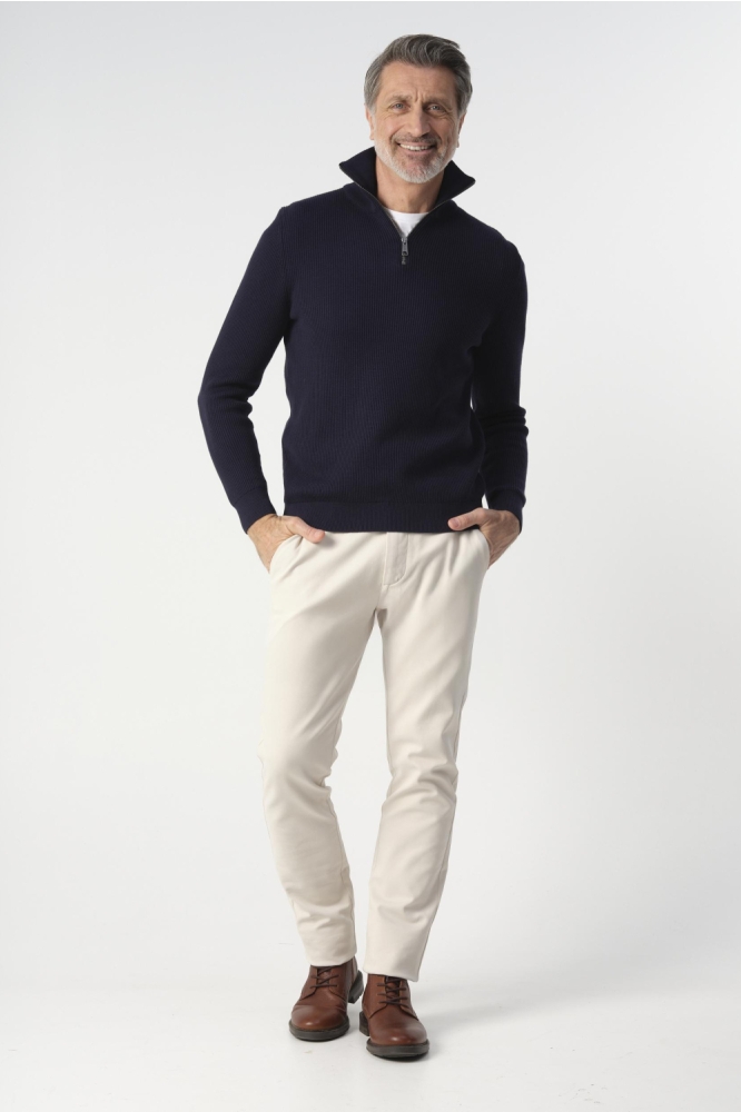 Campbell blauwe heren trui | Model