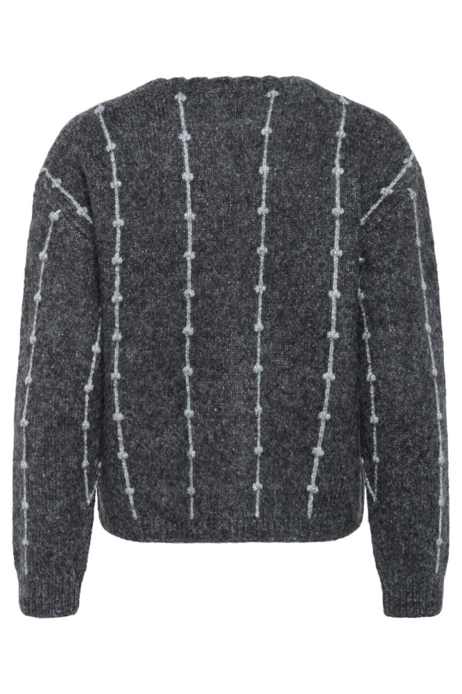 Kaffe grijze dames trui | Achteraanzicht