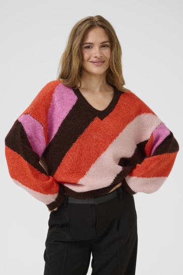 Culture Trui CUDIGA KIMMY PULLOVER 50112193 108251 BROWN/PINK MIX