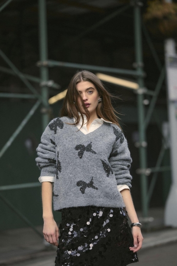 Culture CUFREYA PULLOVER 50112347 108533 MID GREY/BLACK MELANGE