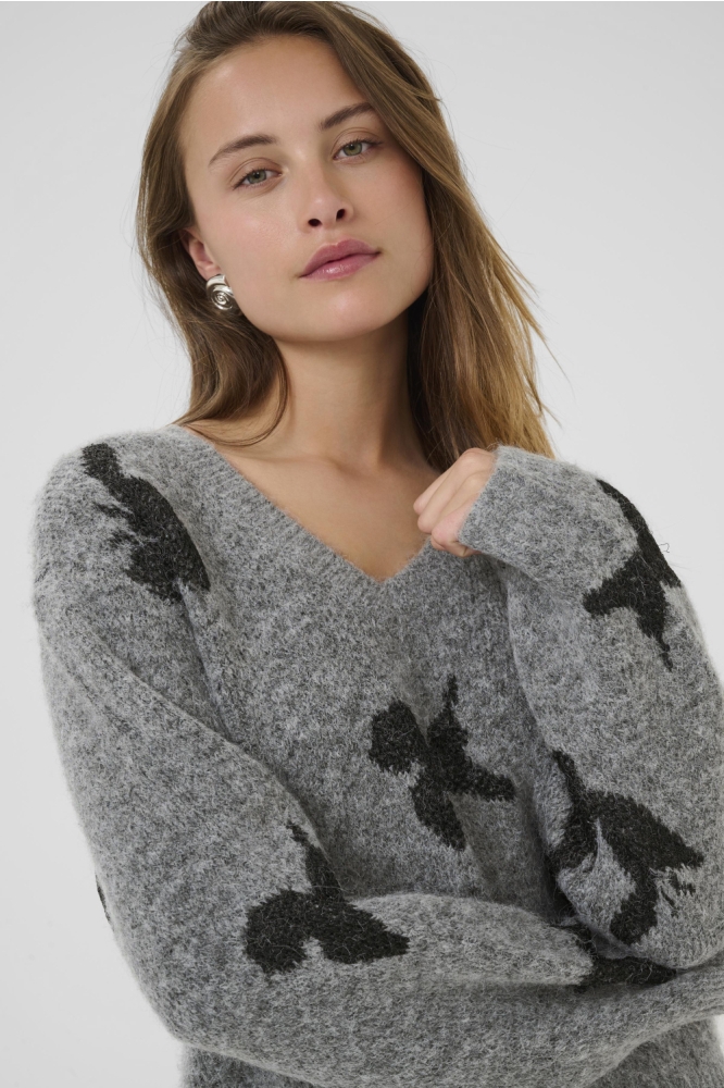 Culture grijze dames trui | Close up