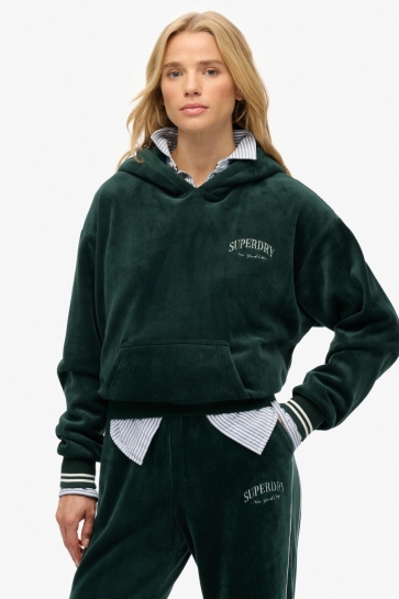 Superdry Trui COUNTRY CLUB VELOUR LOOSE HOOD W2012545A 27E ENAMEL GREEN