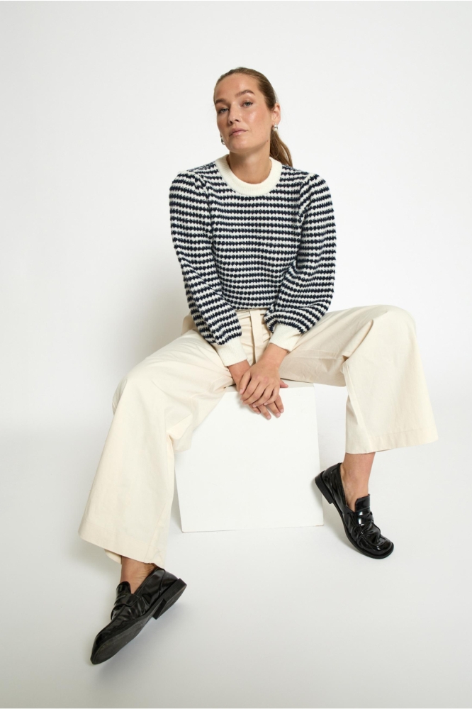 Peppercorn blauwe dames trui | Model