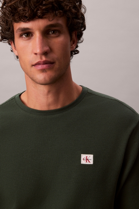 Calvin Klein groene heren t-shirt | Close up