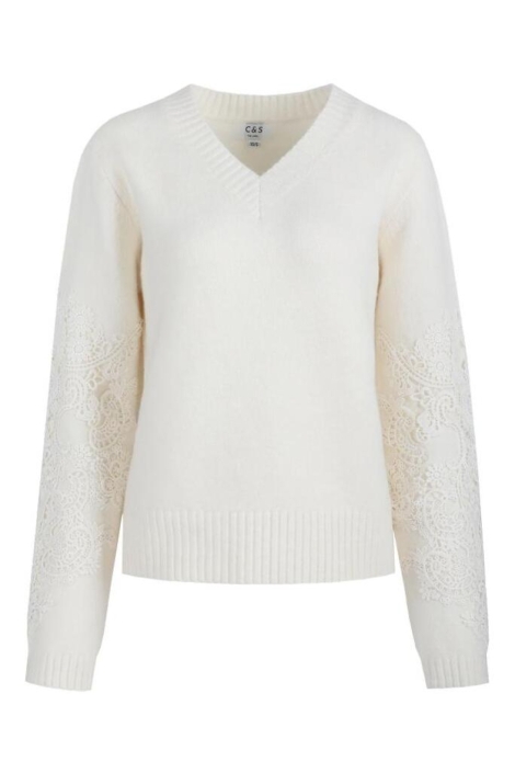 C&S The Label ecru dames trui | Vooraanzicht