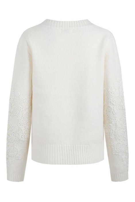 C&S The Label ecru dames trui | Achteraanzicht