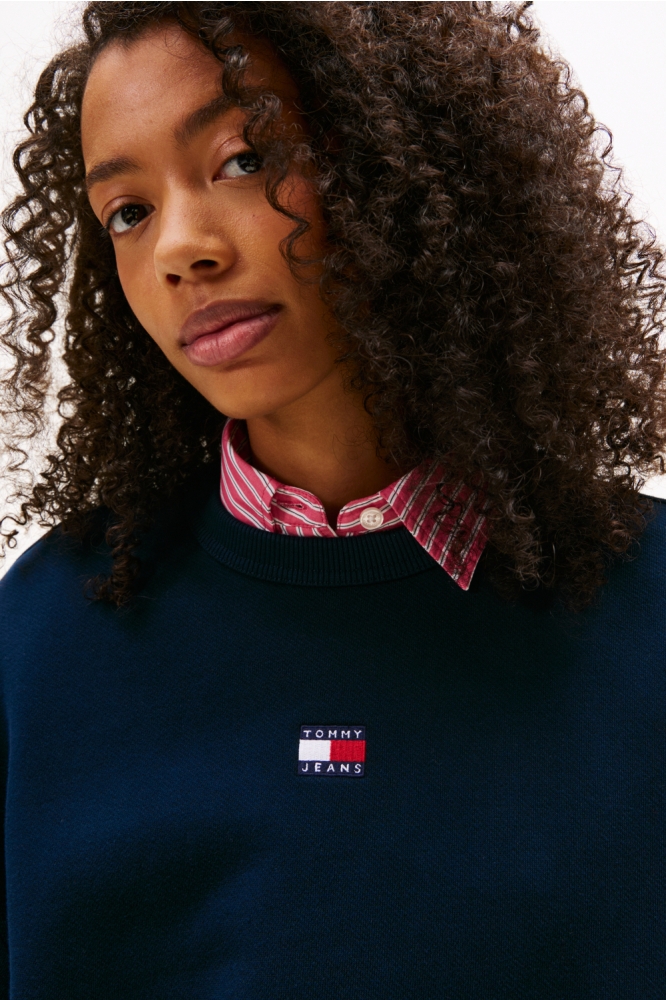 Tommy Jeans blauwe dames sweater | Close up