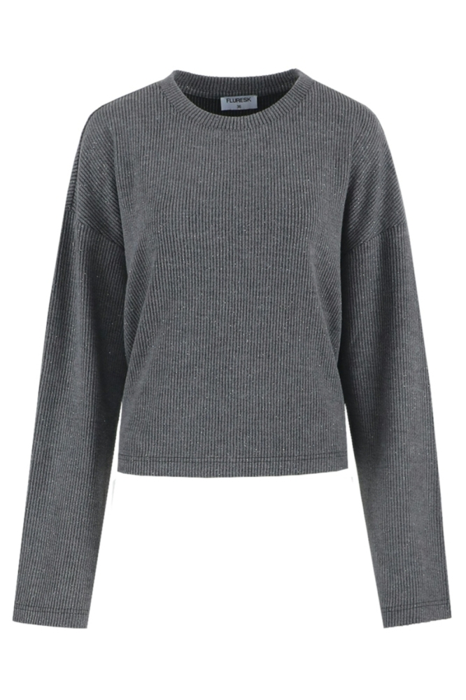 Fluresk grijze dames trui | Vooraanzicht