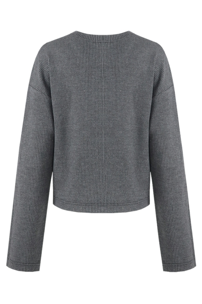 Fluresk grijze dames trui | Achteraanzicht