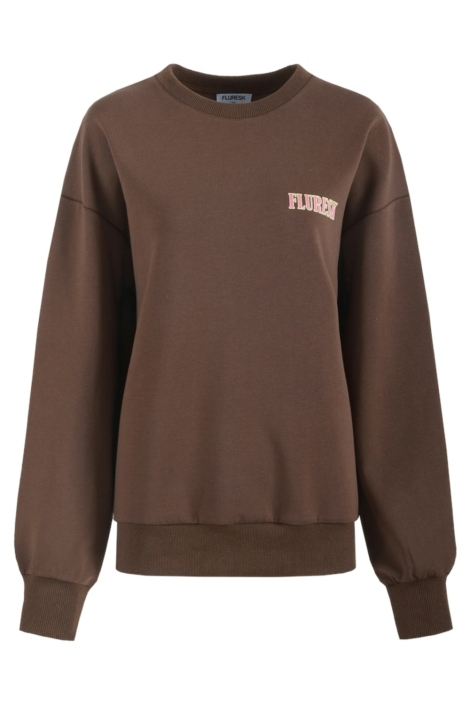 Fluresk bruine dames sweater | Vooraanzicht