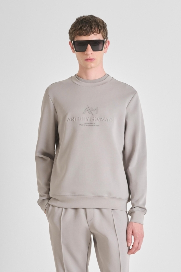 Antony Morato COTTON BLEND SLIM FIT CREWNECK SWEATSHIRT WITH LOGO MMFL01102 FA150168 2043 CLAY