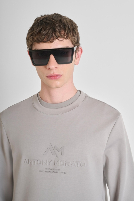 Antony Morato grijze heren sweater | Close up