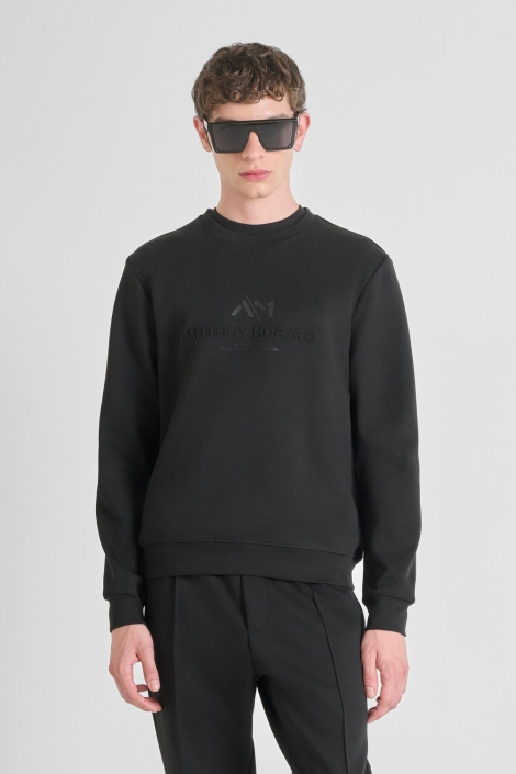 Antony Morato zwarte heren sweater | Model vooraanzicht