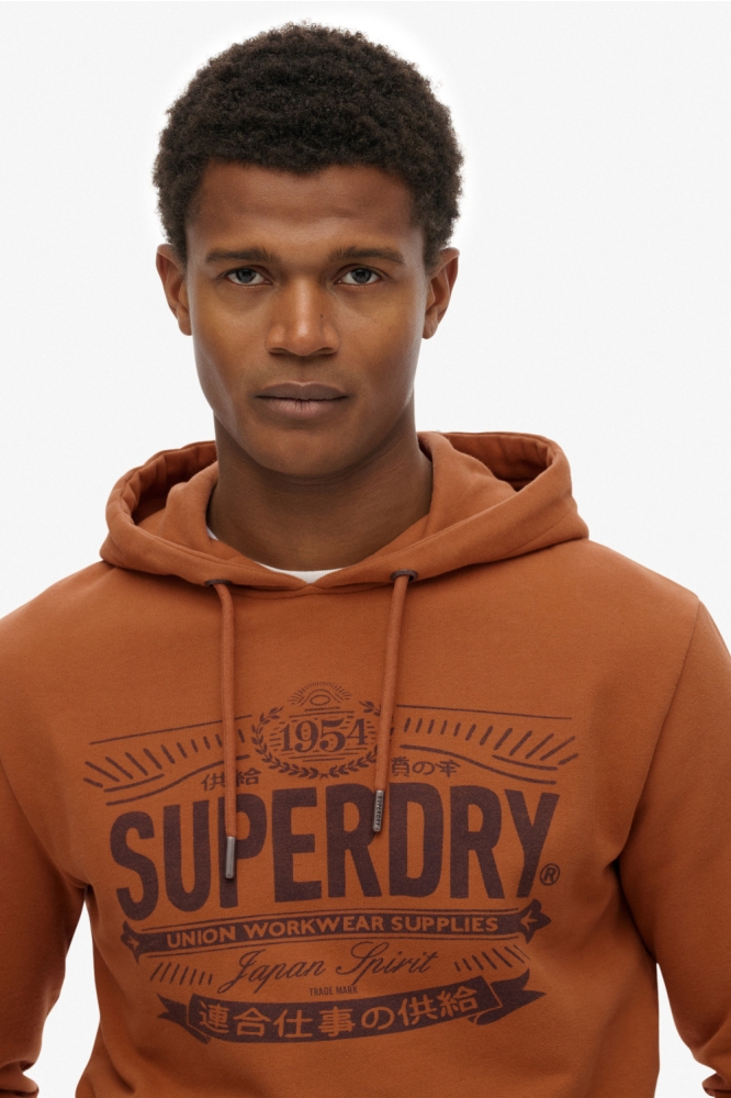 Superdry camel heren sweater | Close up