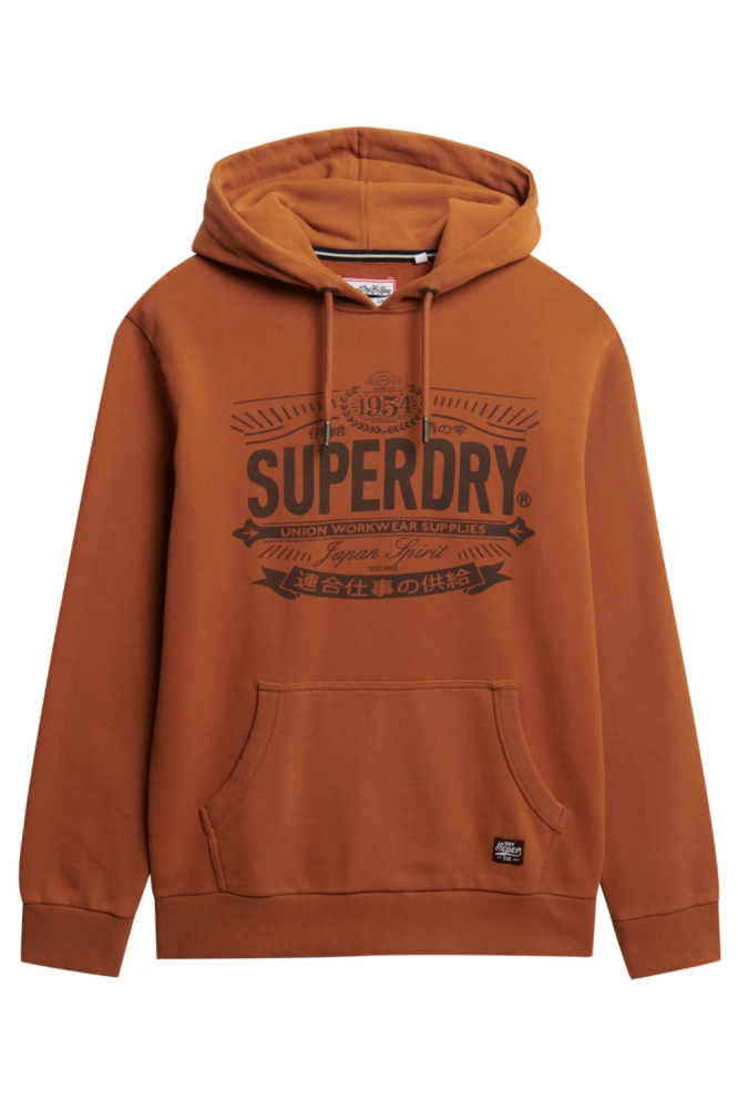 Superdry camel heren sweater | Vooraanzicht
