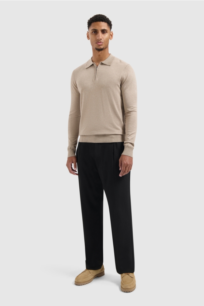 Pure Path taupe heren polo | Model