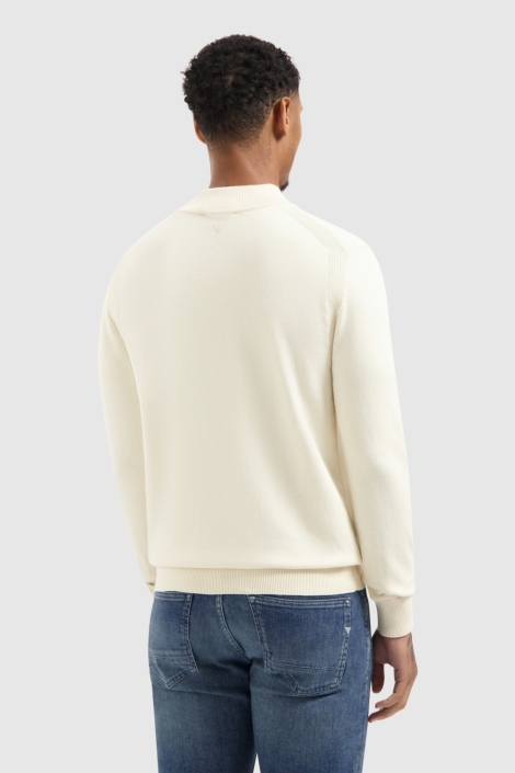 Pure Path ecru heren trui | Model achteraanzicht