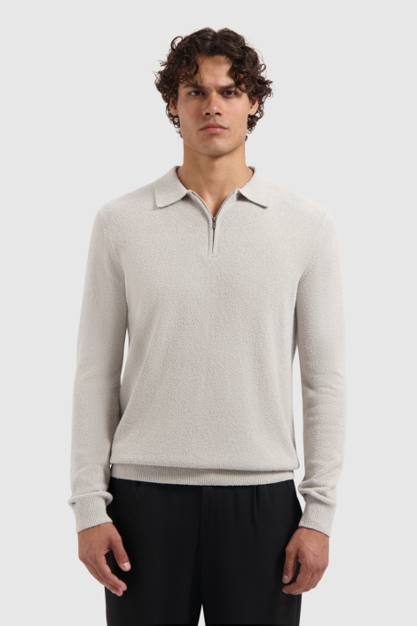 Pure Path grijze heren polo | Model vooraanzicht