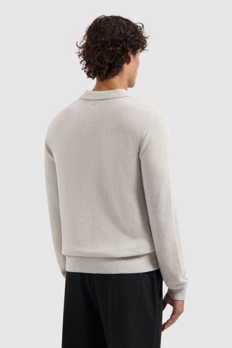 Pure Path grijze heren polo | Model achteraanzicht