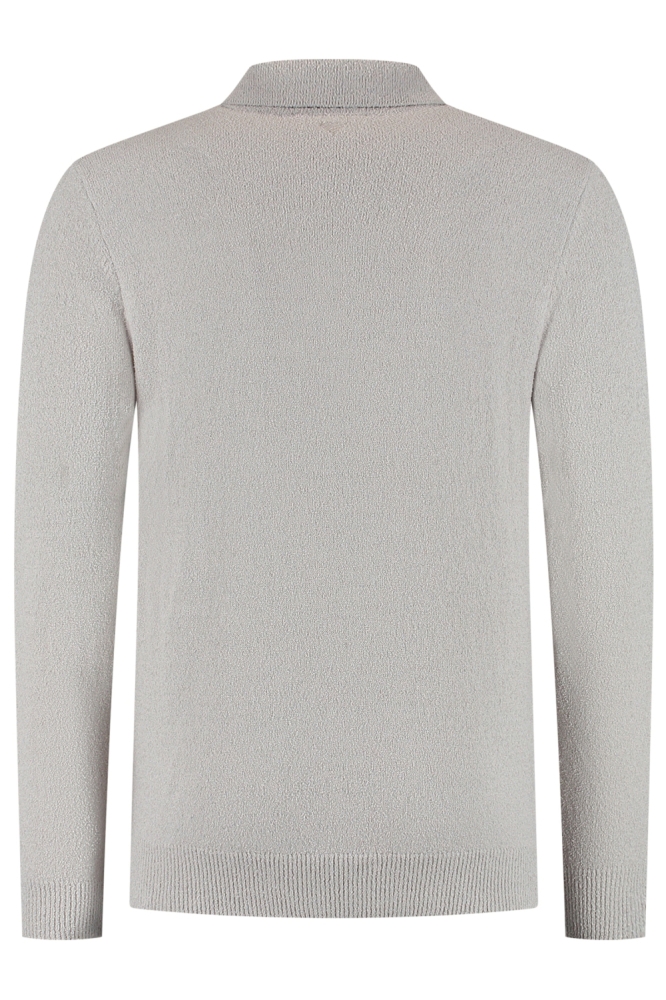 Pure Path grijze heren polo | Achteraanzicht