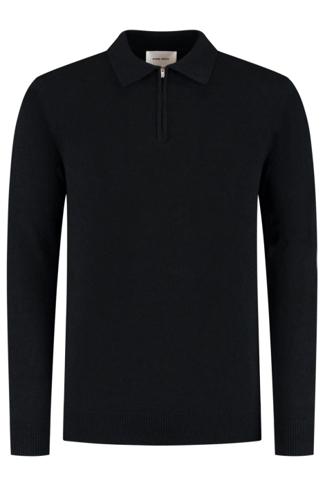 Pure Path zwarte heren polo | Vooraanzicht