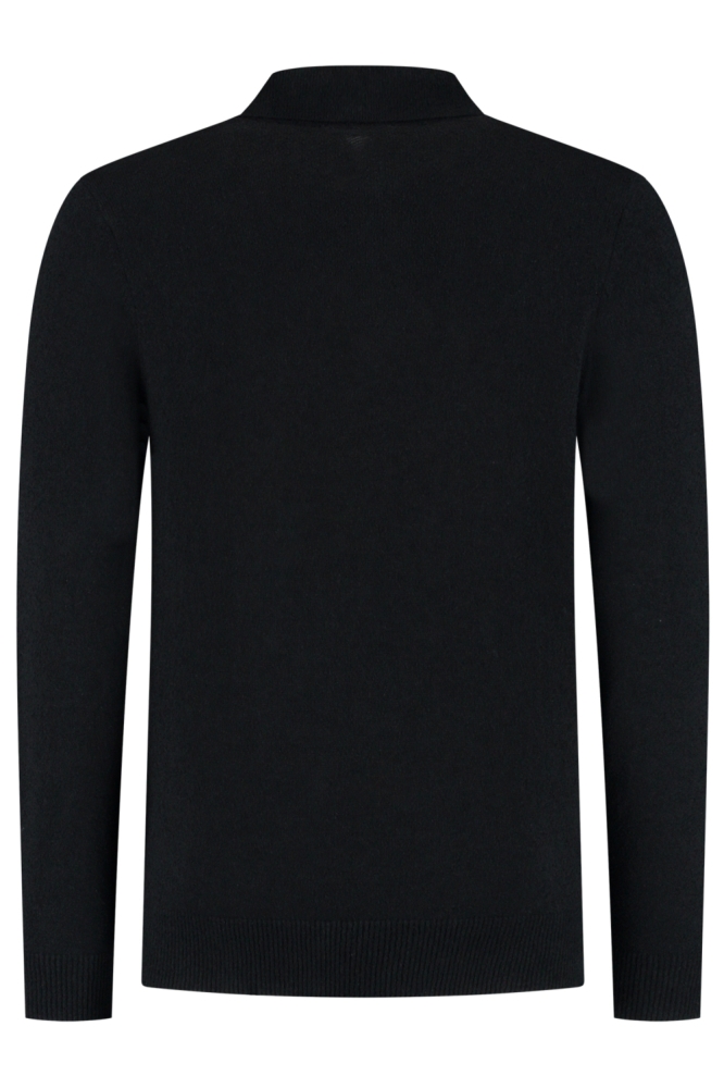 Pure Path zwarte heren polo | Achteraanzicht