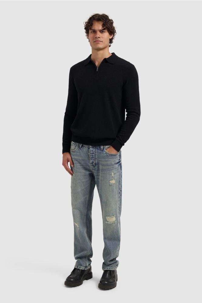 Pure Path zwarte heren polo | Model