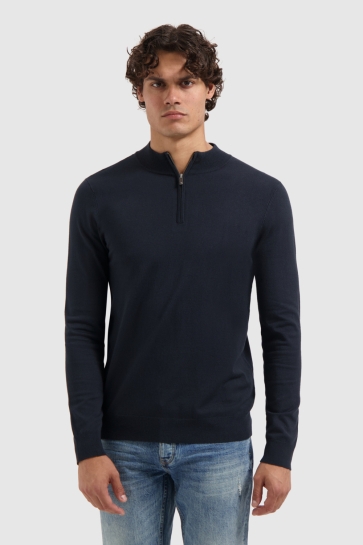 Pure Path REGULAR FIT KNITWEAR HALFZIP LS 10815 57 DARK NAVY