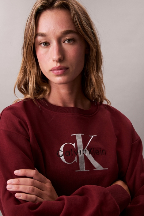 Calvin Klein bordeaux dames sweater | Close up