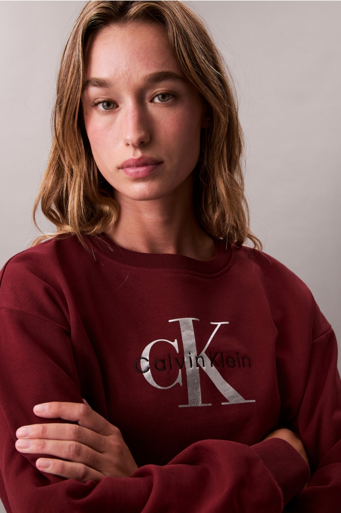 Calvin Klein bordeaux dames sweater | Close up