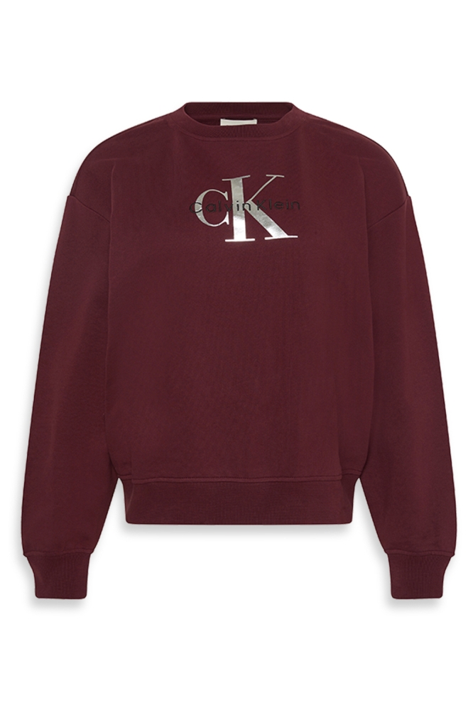 Calvin Klein bordeaux dames sweater | Vooraanzicht