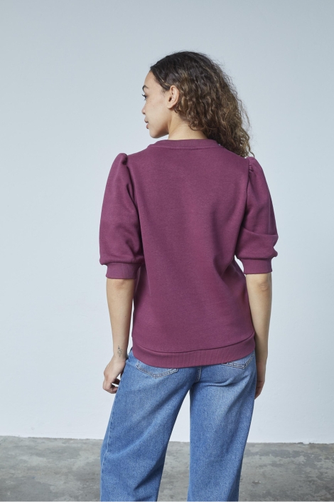 SisterS point bordeaux dames sweater | Model achteraanzicht