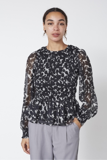 SisterS point Blouse UDA LS1 19126 Black/Cream