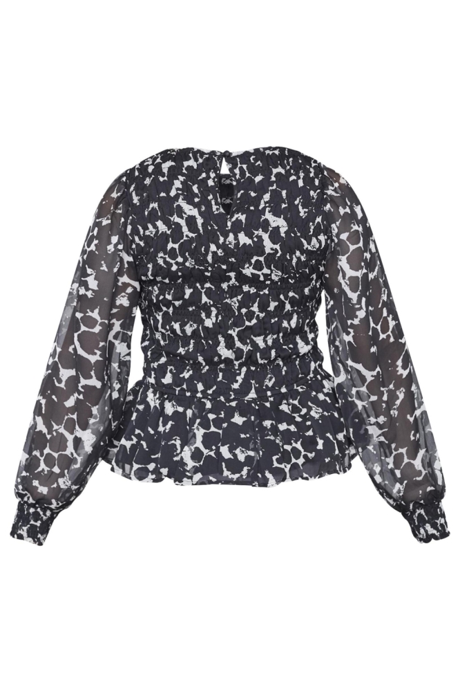 SisterS point zwarte dames blouse | Achteraanzicht