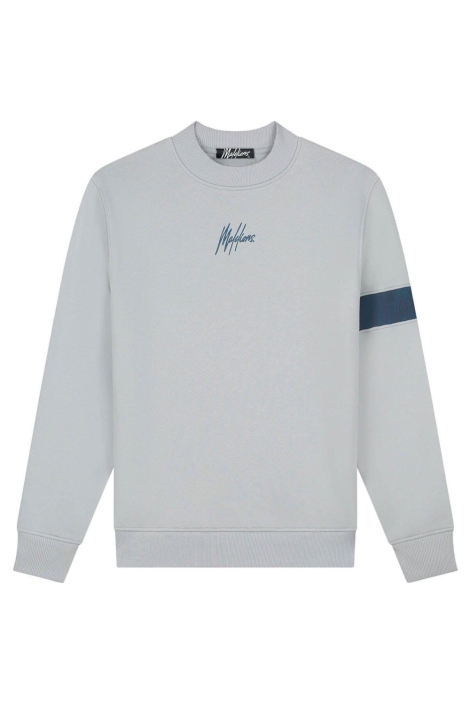 Malelions grijze heren sweater | Vooraanzicht