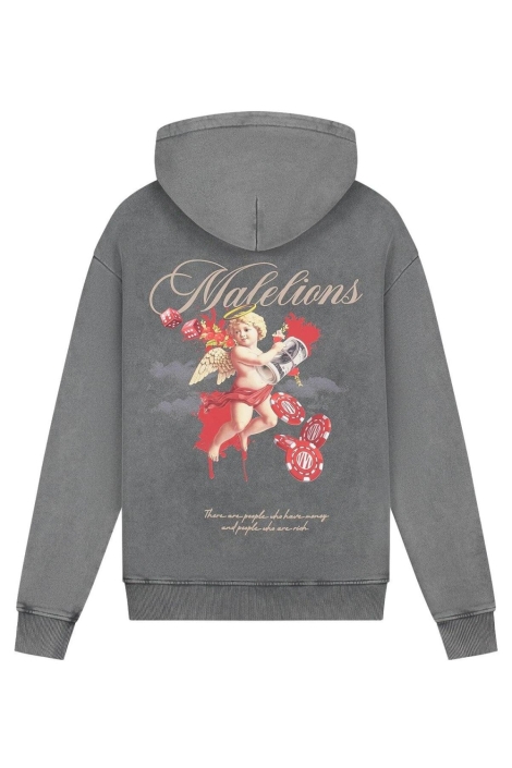 Malelions grijze heren sweater | Achteraanzicht