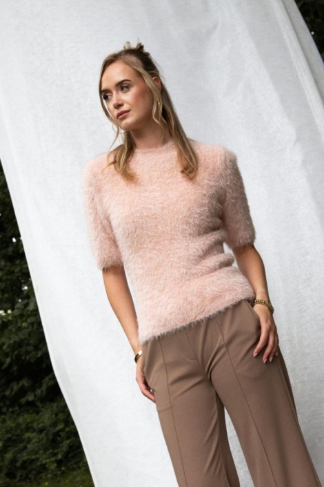 I-coni-K roze dames trui | Model vooraanzicht