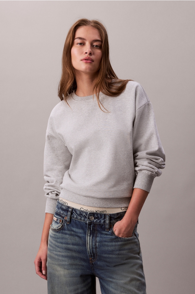 Calvin Klein grijze dames sweater | Model vooraanzicht
