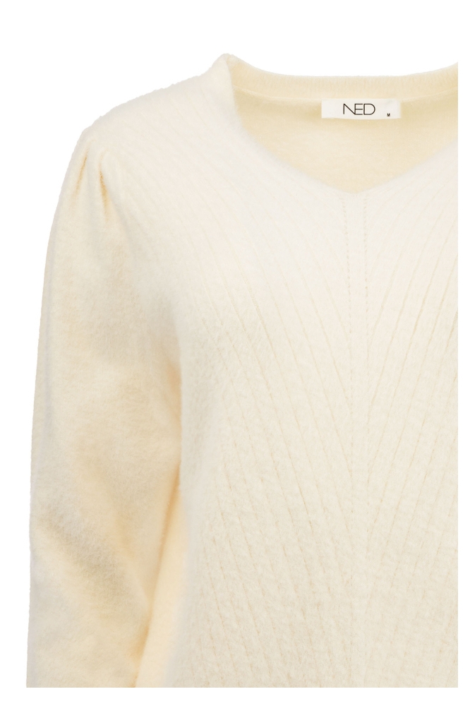 NED ecru dames trui | Close up