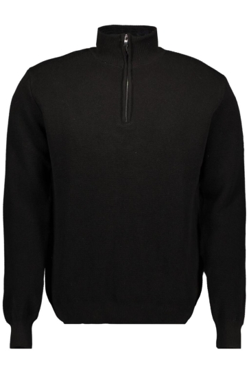 Ballin Trui HALF ZIP PIQUET 5206 Black