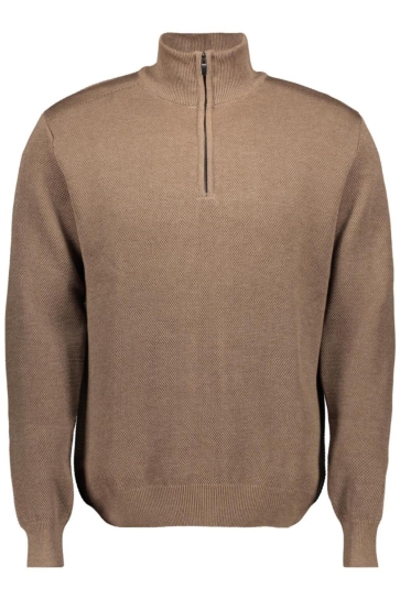 Ballin Trui HALF ZIP PIQUET 5206 COFFEE