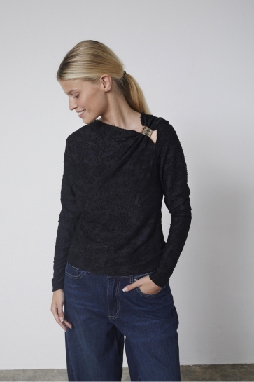 SisterS point T-shirt VIEDA LS 19154 BLACK