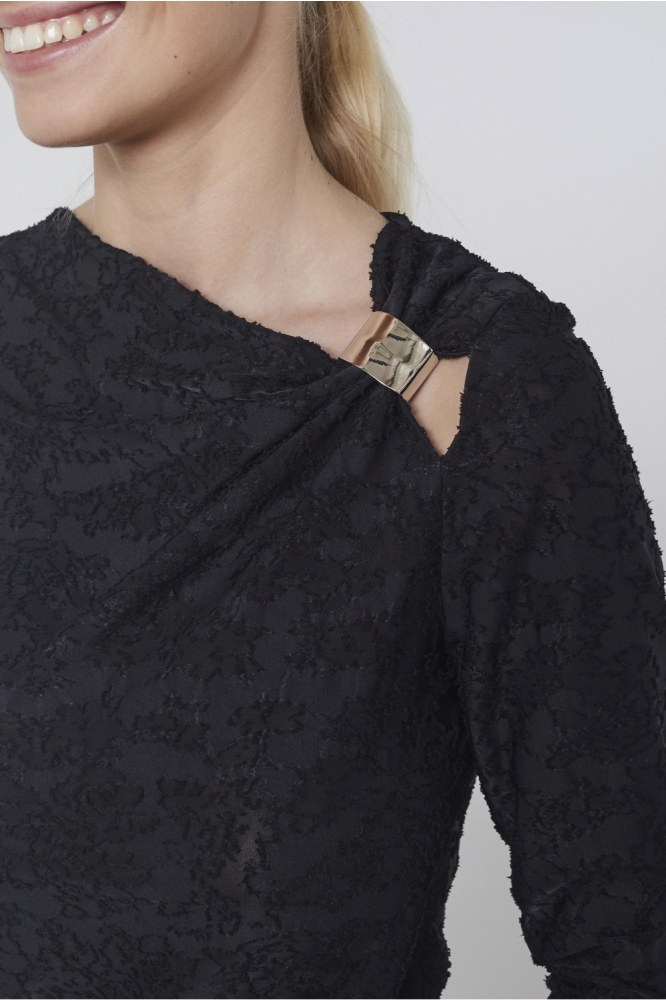 SisterS point zwarte dames t-shirt | Close up