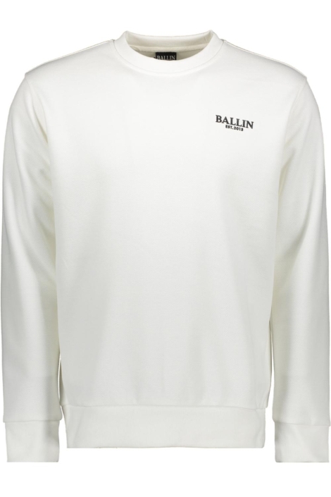 Ballin witte heren sweater | Vooraanzicht