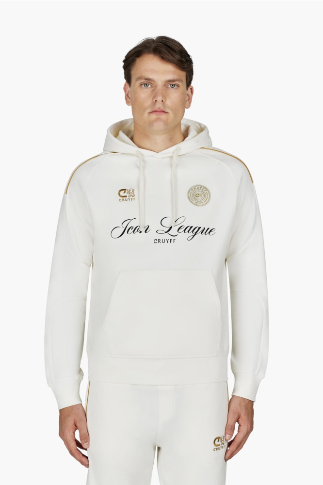 Cruyff witte heren sweater | Model vooraanzicht