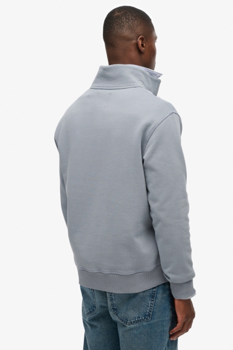 Superdry blauwe heren sweater | Model achteraanzicht