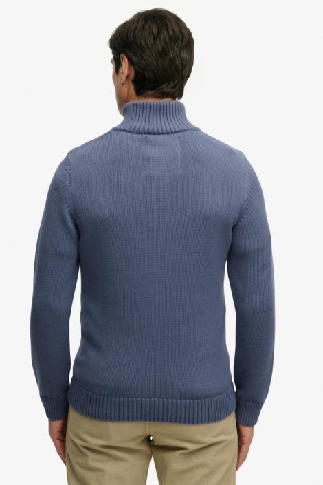 Superdry blauwe heren trui | Model achteraanzicht