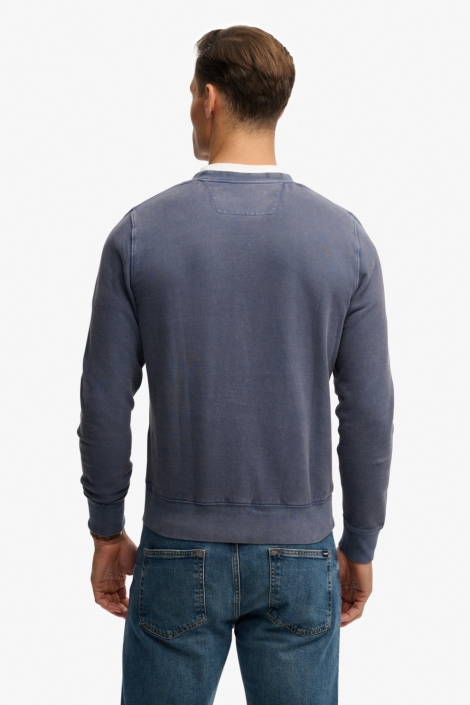 Superdry blauwe heren sweater | Model achteraanzicht